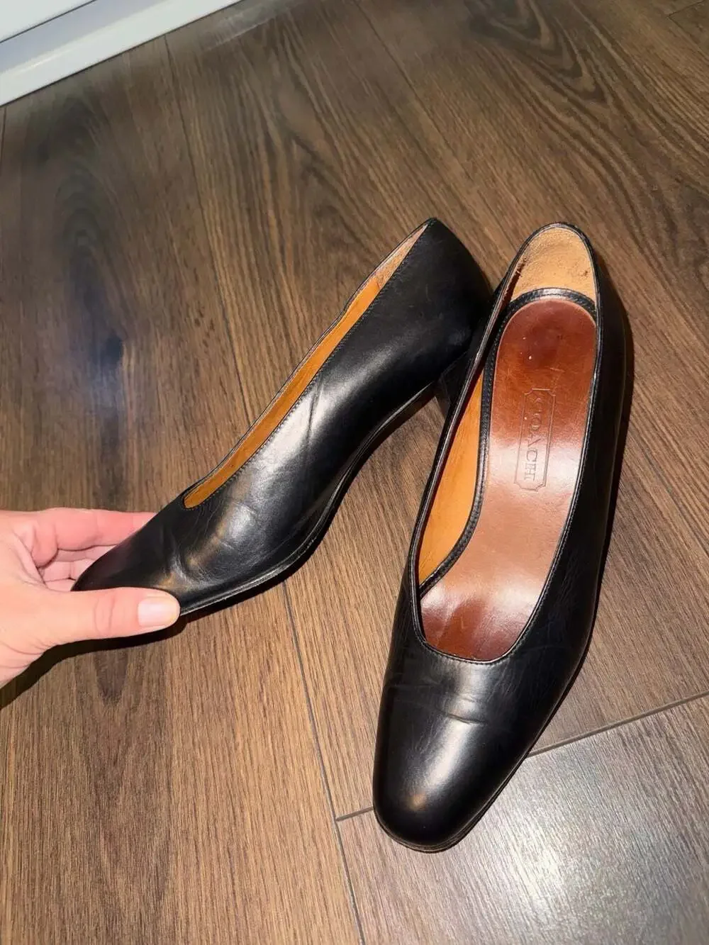 Coach Vintage Made in Italy Black Leather Low Heel Pumps